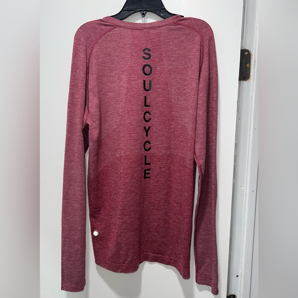 Lululemon Athletica Soulcycle Textured Red Long Sleeve Shirt